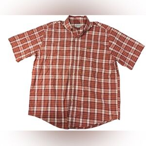Men’s Large Red plaid Carhartt button up shirt, 100% cotton.